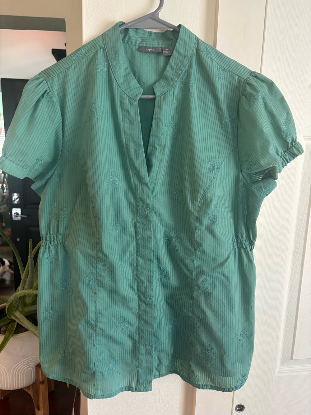 Apt. 9 Teal Short-Sleeve V-Neck Blouse